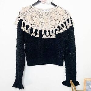 ZARA Colorblock Knitted Pilgrim Look Sweater SMALL